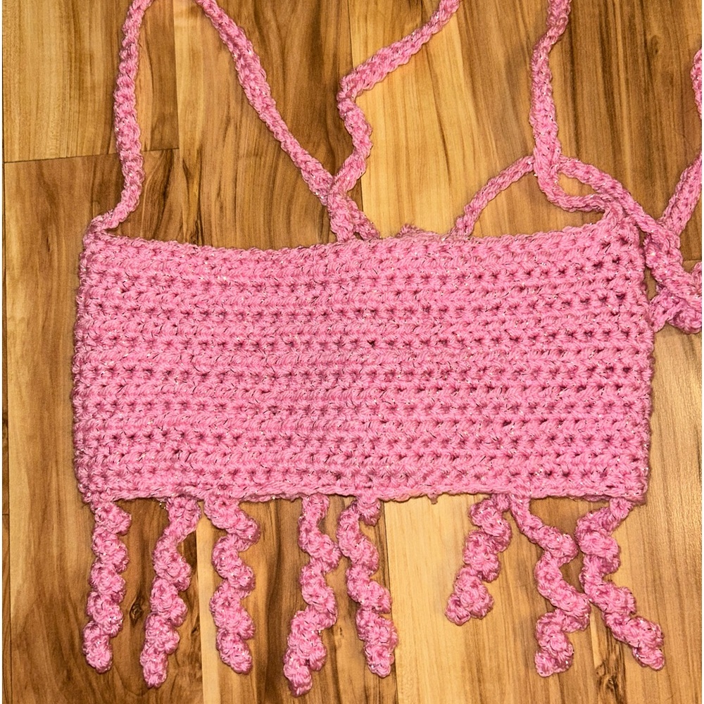Crochet sparkly bandeau top